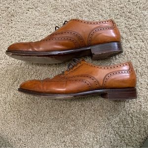 Crockett And Jones Fairford Tan Antique Calf Wingtip Dress Shoe 6.5 E Uk 7.5 US